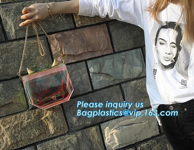 handle bag with long shoulder strap waterproof clear pvc tote bag, Handbag Women Big Custom Shoulder Bag, handle shoulde
