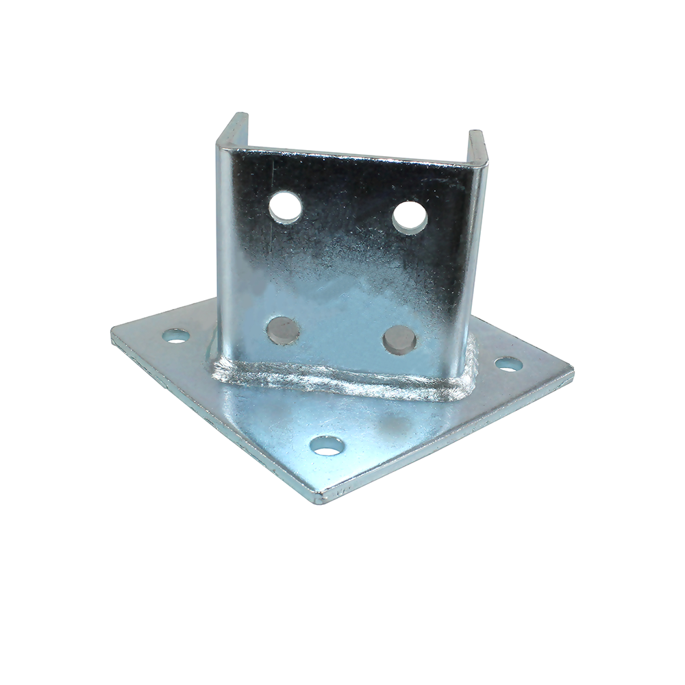 6x6 4x4 Surface Hot Dip Galvanized Steel Post Base For Concrete Aluminium Channel Fittings