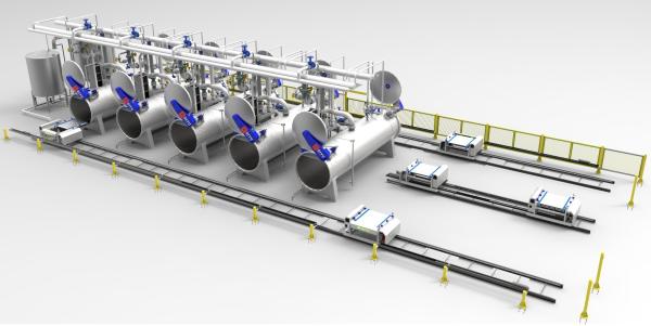 Fully Automatic Water Spray Sterilization Steam Retort Technology In Food Double