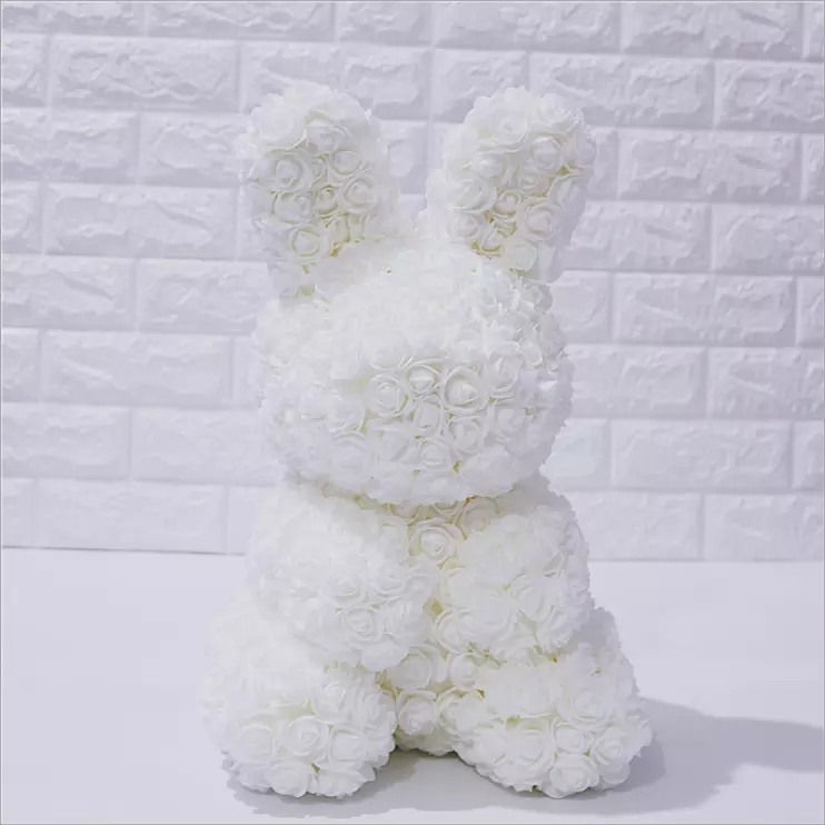 Wholesale Price 40cm height Foam Rose Bunny Girl Friend Rose Rabbit