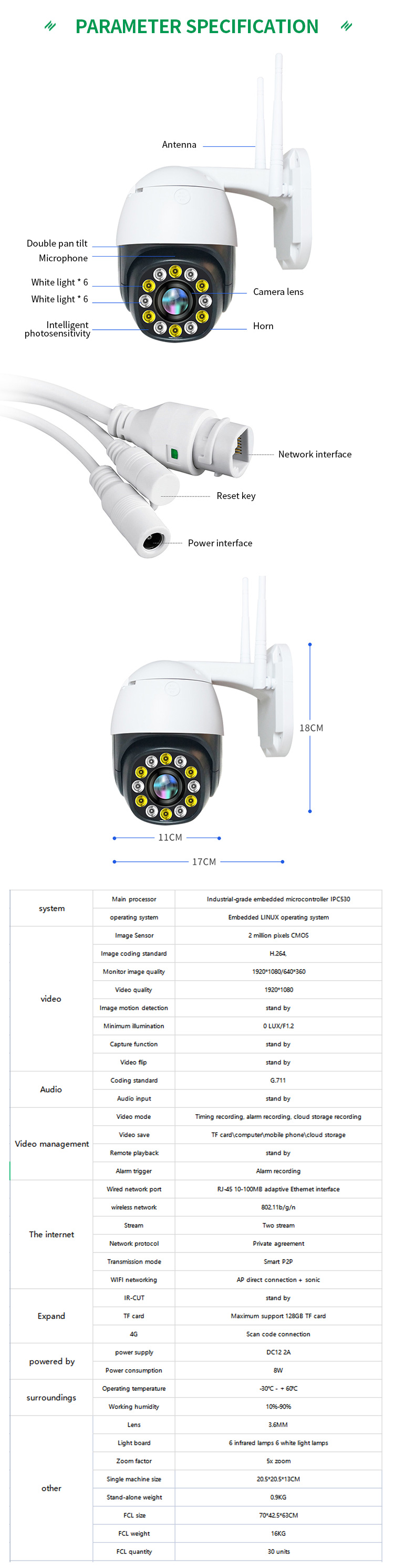 360 Degree Rotating Auto Rotate Tracking Wireless Outdoor Tuya Wireless Wifi Camera