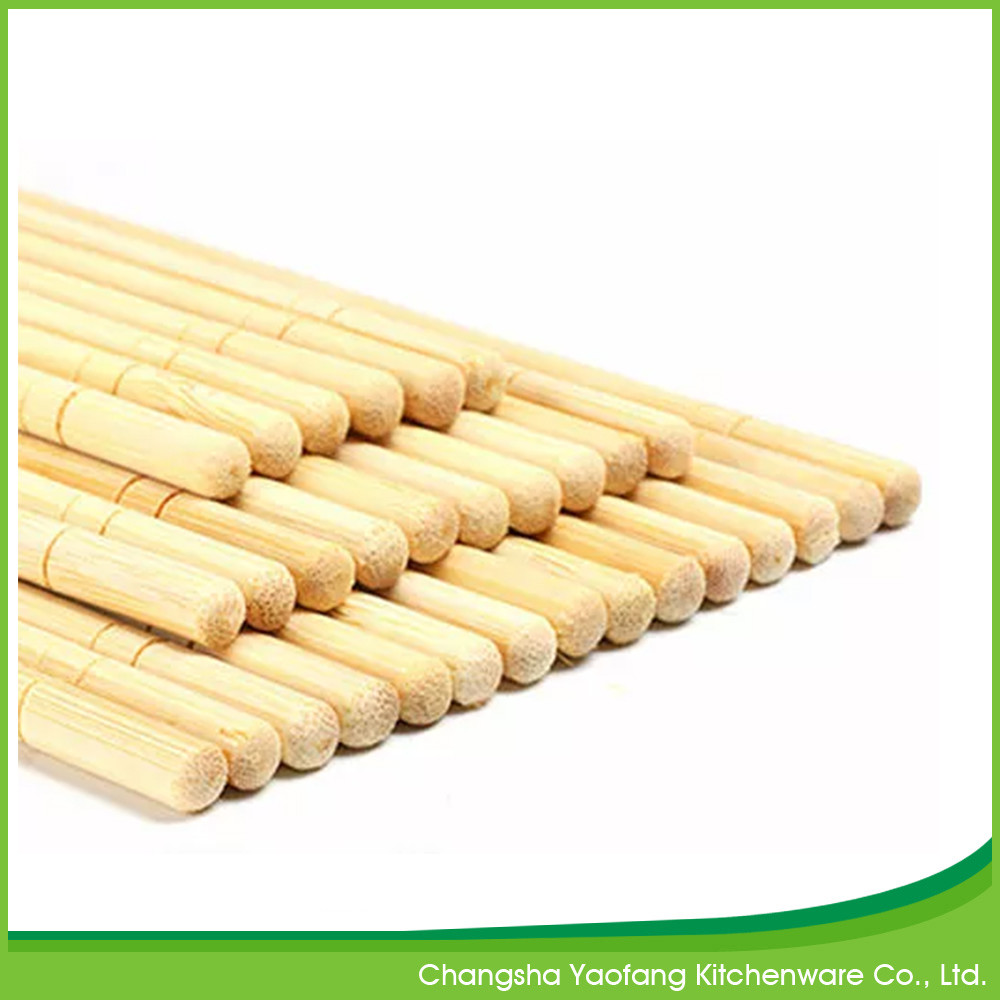 21cm Nature Round Bamboo Chopsticks Disposable With Full Opp packing