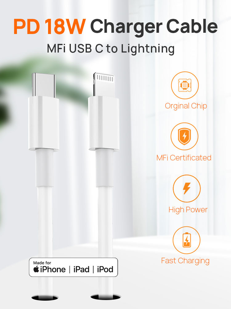 MFI Original USB C94 Lightning Cable custom length 1m 2m 3ft 6ft