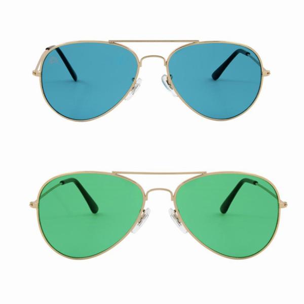 Sunglasses For Men Women Aviator Polarized Metal UV 400 Lens Mood Light Therapy