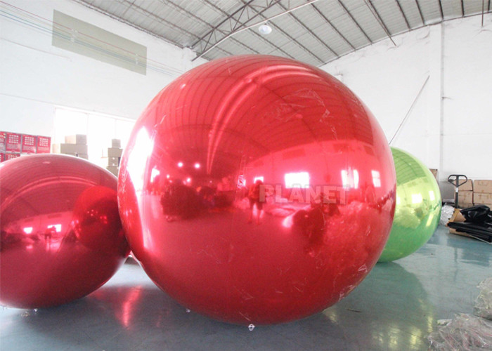 Customized Inflatable Christmas Decoration Big Hanging Mirror Ball , Giant Reflective Inflatable Mirror Balloon