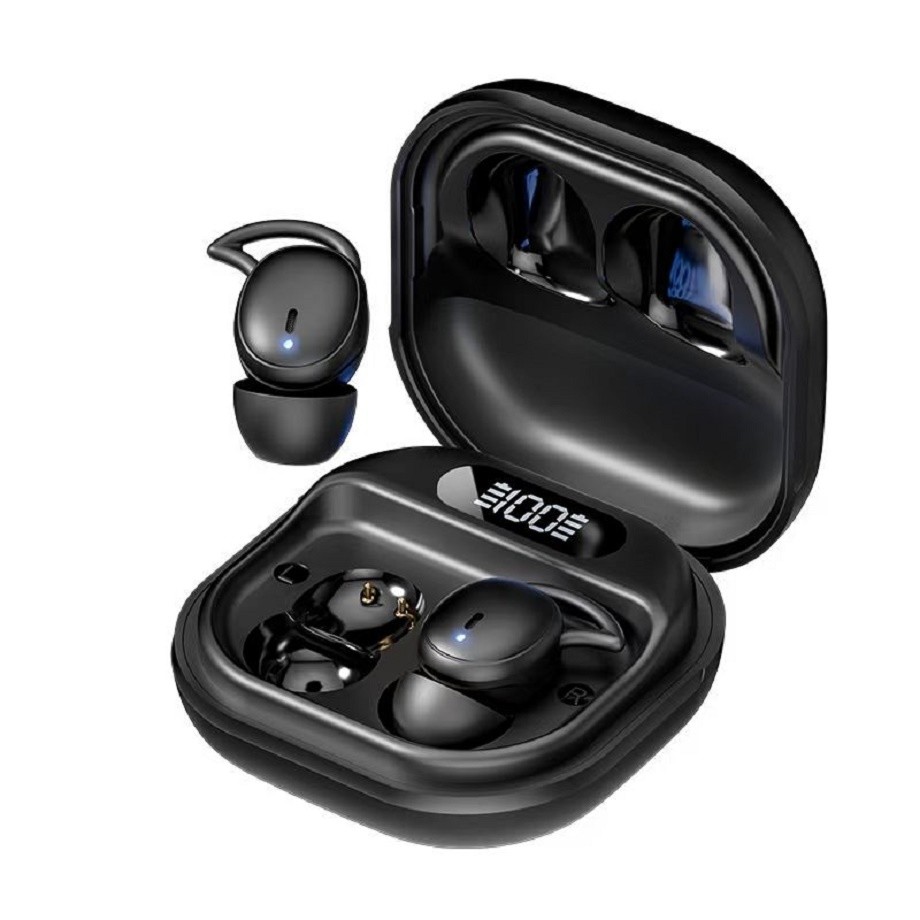 V5.4 Bluetooth Earphone Supports A2DP AVRCP HFP Protocols Talk Time 3-5 Hours F6 Copper Ring Speaker In Black White Skin Tone