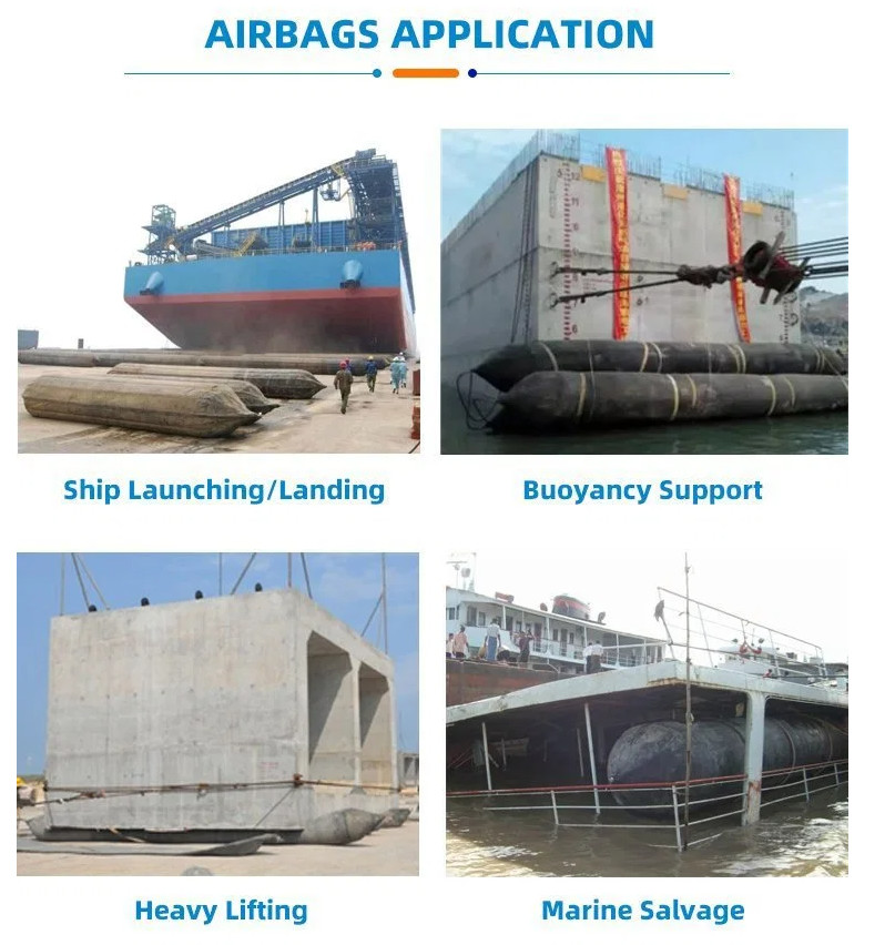 High Pressure Marine Rubber Airbag For Cargo Tug Boat Ship Yacht Launching Lifting