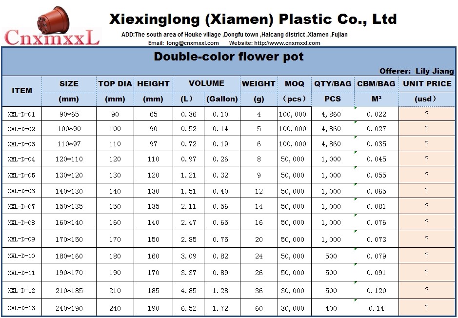competitive price high-quality hydroponic fresh flower pot pp double color plastic flower pot
