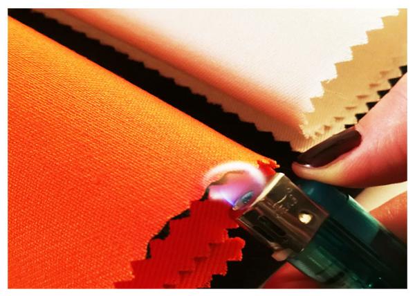 FR 100% Cotton Red And Orange Colors Fireproof Fabric For Safety Garments To