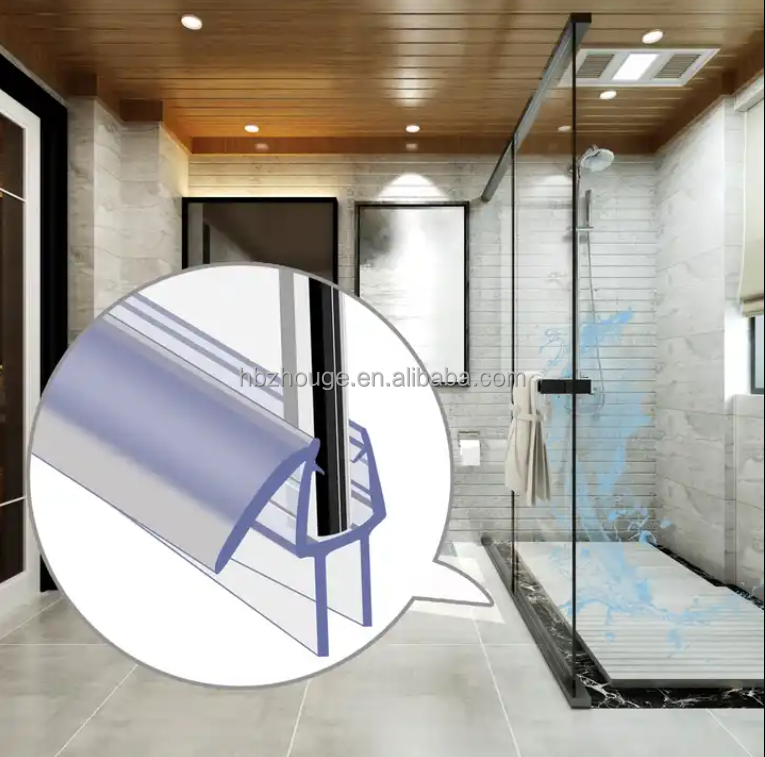 Glass door fitting seal strip 2.2 meters length for 6mm/8mm/10mm/12mm glass thickness