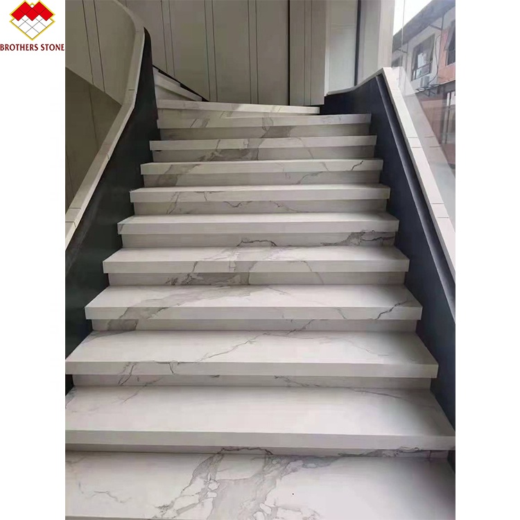 Porcelain Thin Slab Staircase Made in with Customized Polished or Matte Surface Finishing