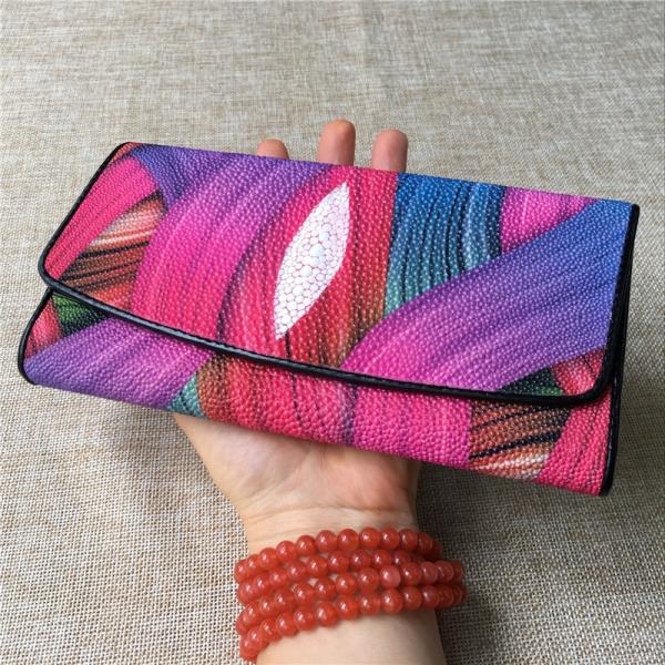 Thailand Authentic Stingray Skin Women's Card Holders Wallet Genuine Leather