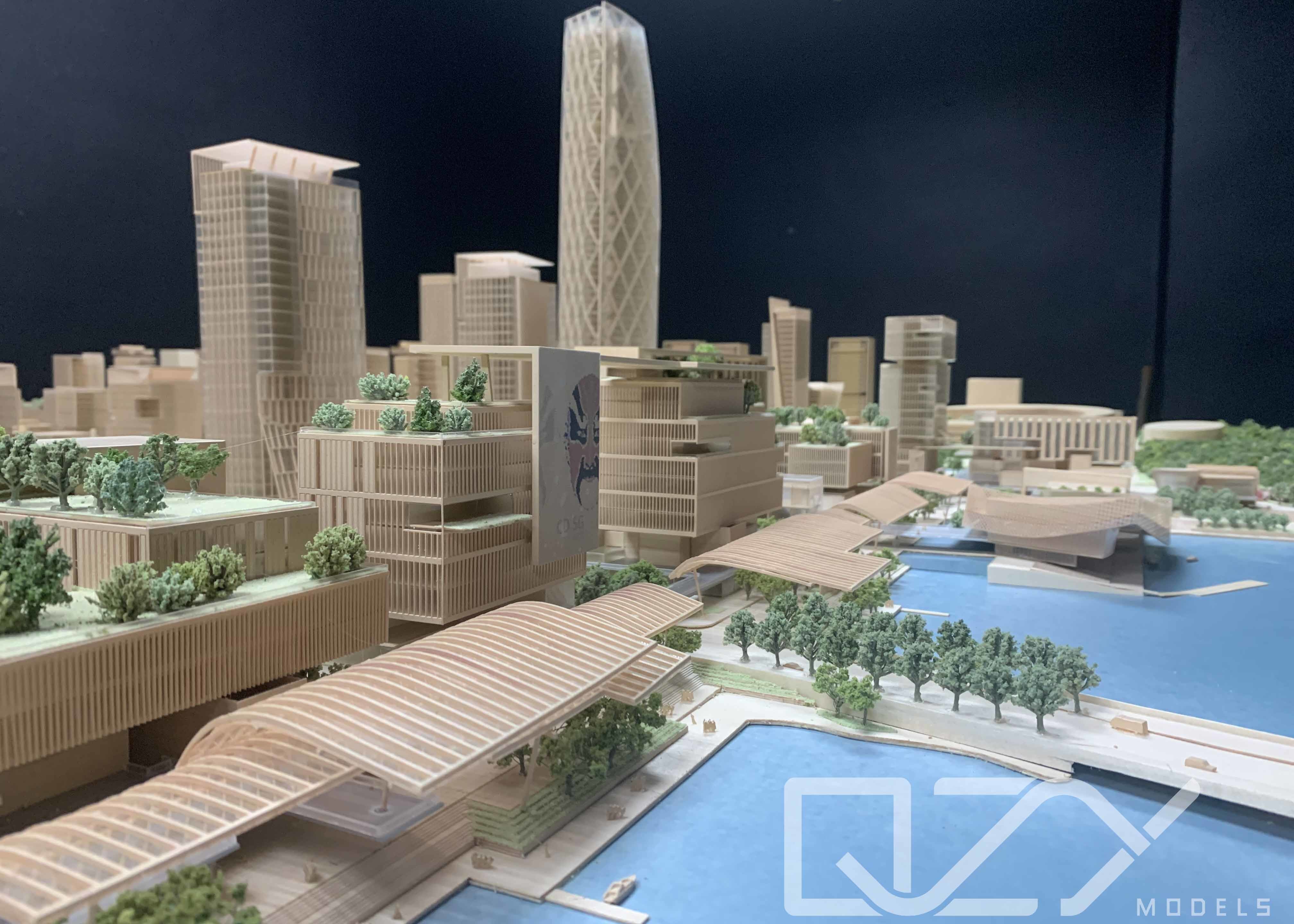 Acrylic Urban 3D Architectural Model Maker Chengdu 5G Smart City 1:100