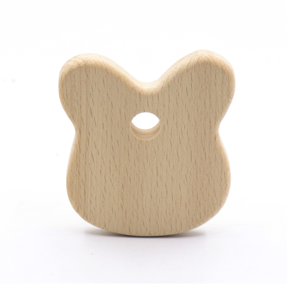 Beech wooden teether Ring -Heart shaped baby teether