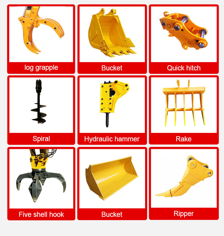 Mini Trench Digger Bucket Crawler Excavator Parts Length 3290 mm Width of track 230 mm