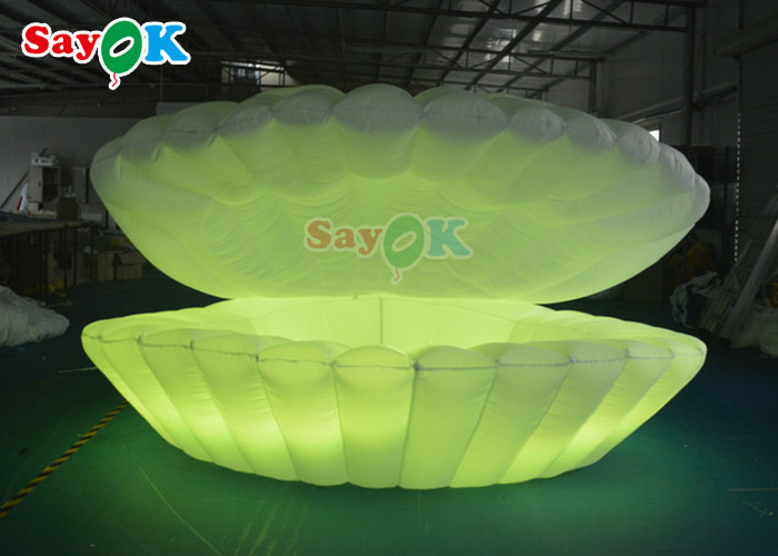 4m Giant LED Inflatable Stage Shell Oxford cloth Inflatable Led Seashell For Party