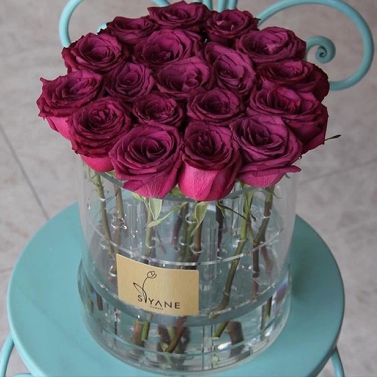 Top Quality 3mm Thickness Clear Acrylic Box Preserved Roses Box 1/9/16/25/36 Holes Square Acrylic Boxes