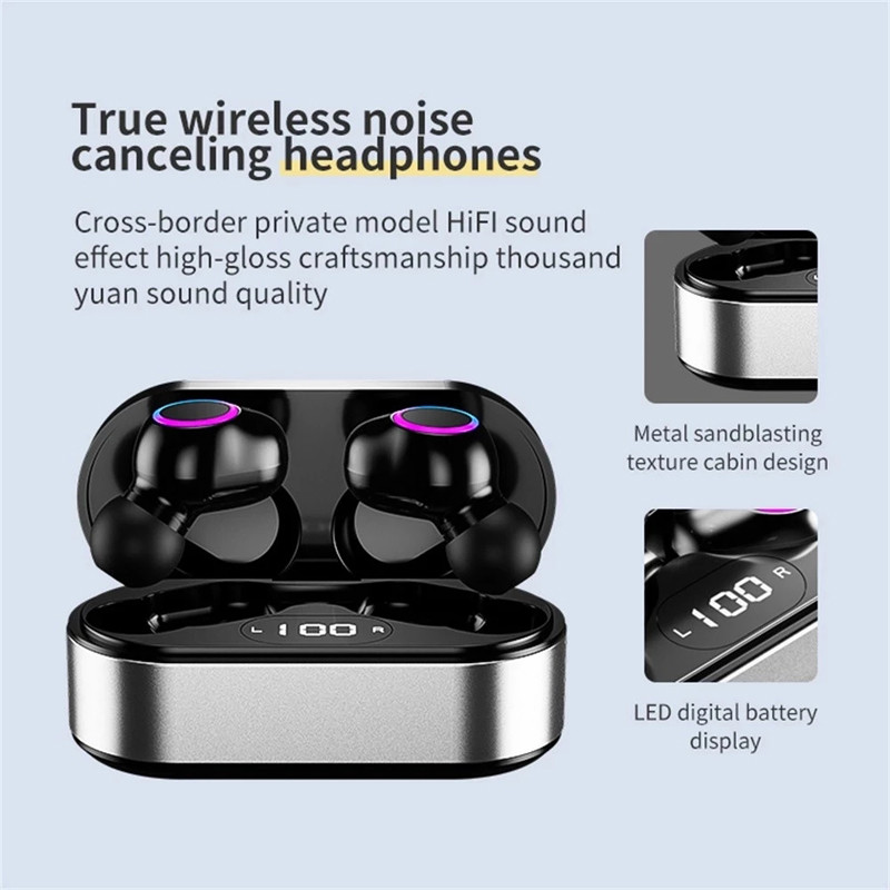 True Wireless Bluetooth 5.2 Earbuds TWS F12 Sport Touch In Ear Bass Stereo Earphones