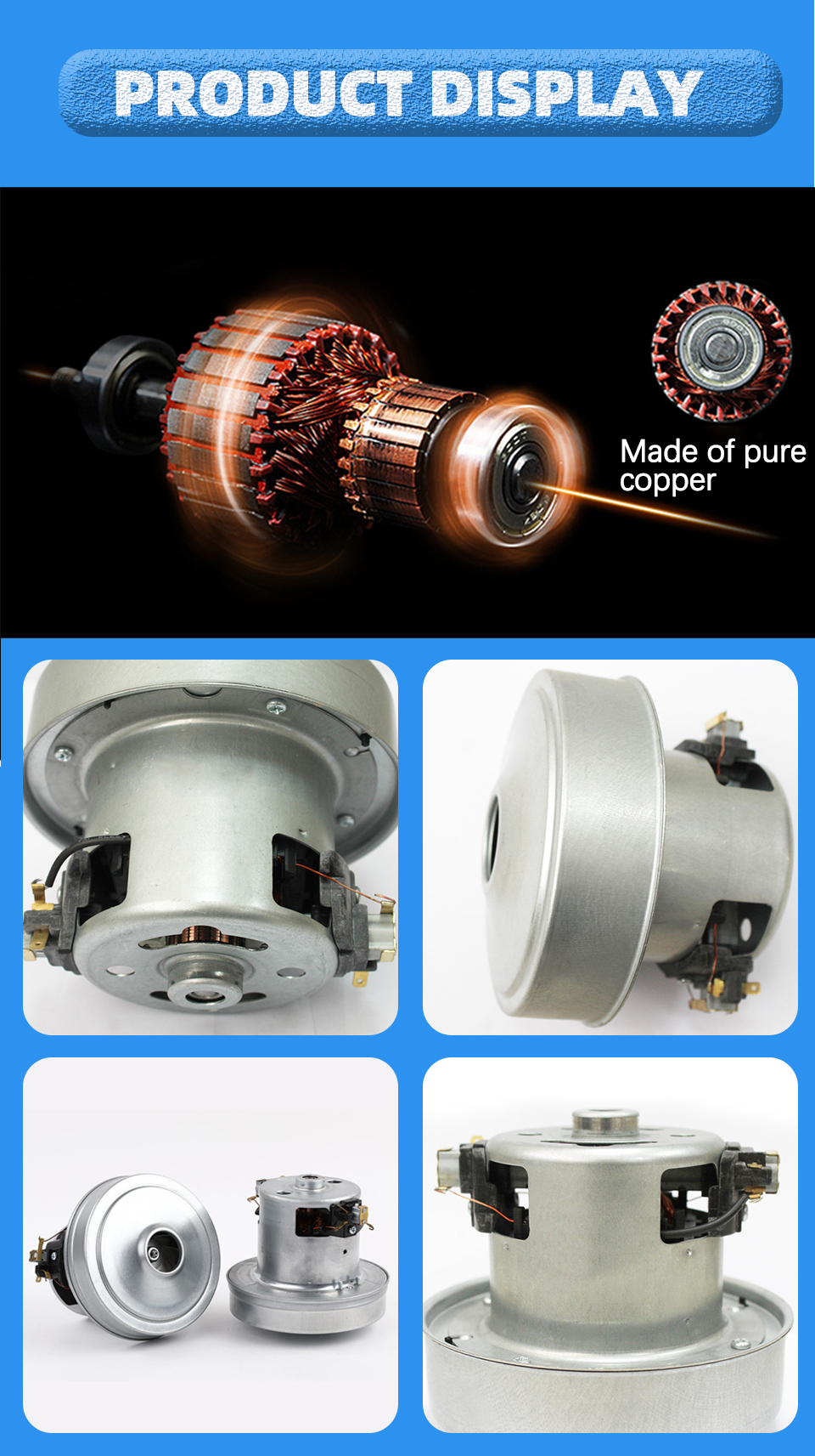 Faradyi Customized 24V 200W Low Noise Industrial Waterproof Brushless Vacuum Cleaner Motor