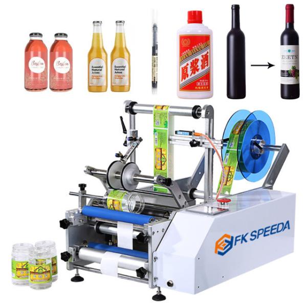 FK603 Glass And Plastic Round Bottle Manual Adhesive Sticker Labeling Machine 50