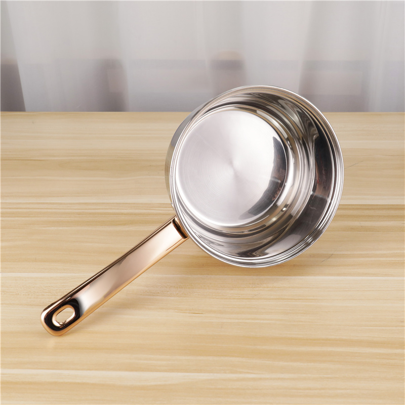 16cm Stainless Steel Kitchen Sauce Pans Single Handle Milk Pot With Lid