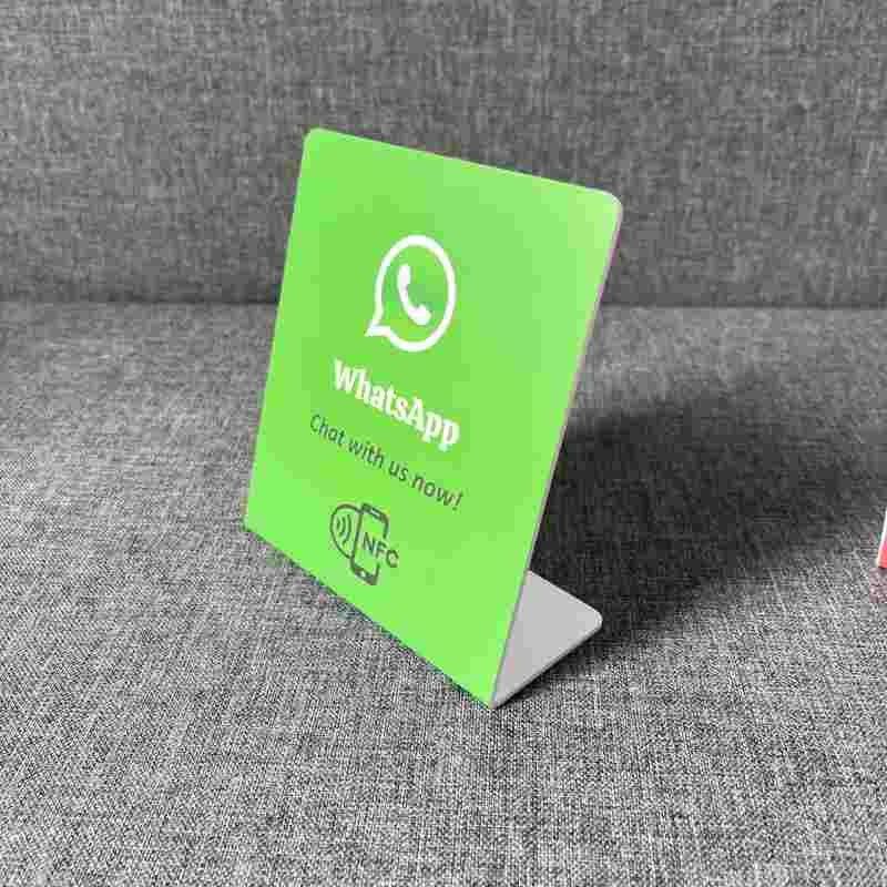 Custom NFC Stand Social Media Review NFC PVC Google Review Card Menu Display Stand