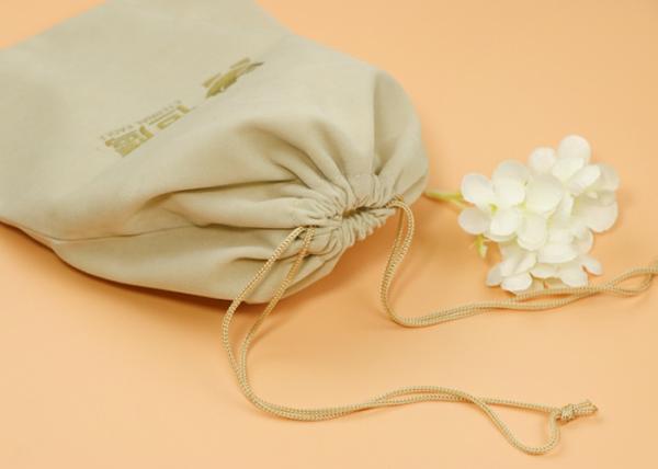 Silk Printing Logo Drawstring Gift Bags , Double Drawstring Velvet Gift Bag For