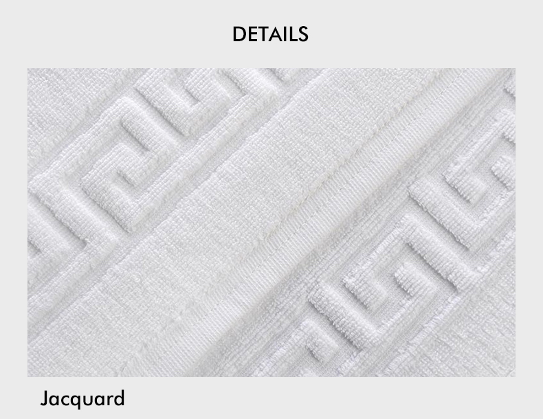 Comfort Hotel Luxury Jacquard White Bath Towel Set 100% Cotton Large Beach Towel for OEM