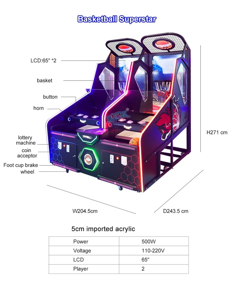 Indoor Sport Basketball Arcade Shooting Game Machine Coin Operated Arcade Basketball Shooting Machine