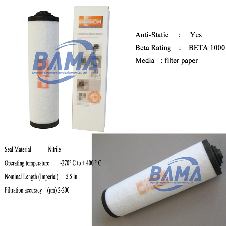 BANGMAO 0532140157 Vacuum Pump Exhaust Filter 3 Sintered Filter Structure for Industrial