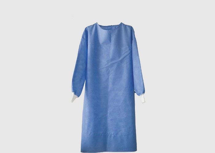 High Durability Disposable Surgical Gown Round Neck Design Weight 40g