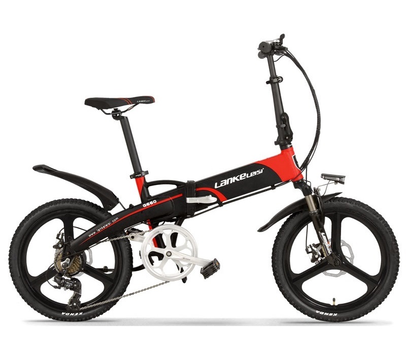 13AH L G Battery Powered Bike , LANKELEISI 20 Inch Folding Electric Bike