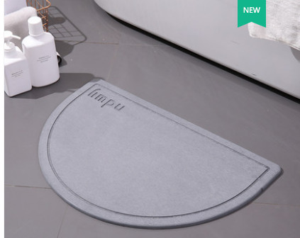 Semicircle Earth Fiber Diatomaceous Bath Mat Fast Drying Shower Mat