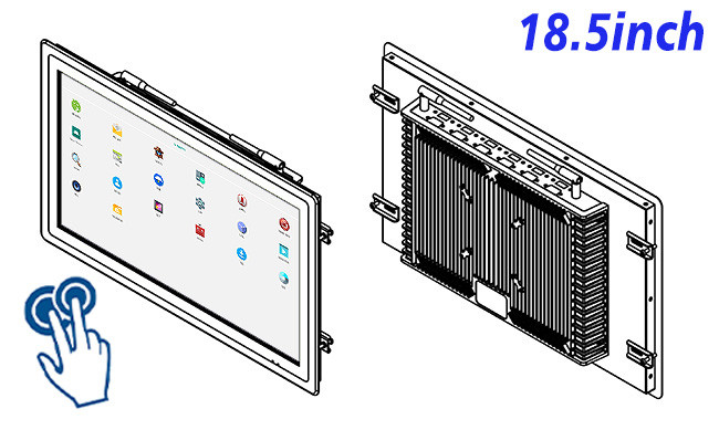 18.5-Inch Fanless Android Touch Monitor for Transportation Hubs and Industrial Control