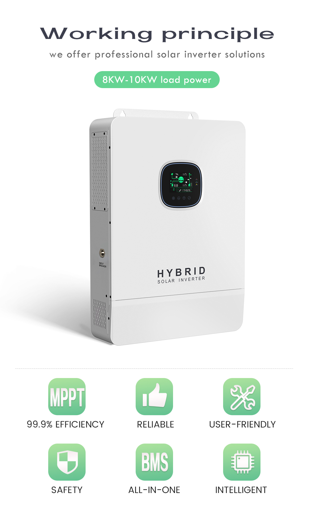 10kw Solar Hybrid Inverter On Grid Off Grid 120V 240V 48V Solar System Inverter