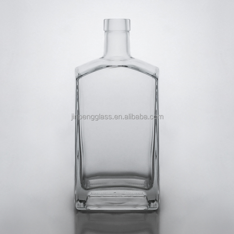 Customized Shape Acceptable Glass Liquor Bottle for Brandy Tequila Customized Logo Acceptable
