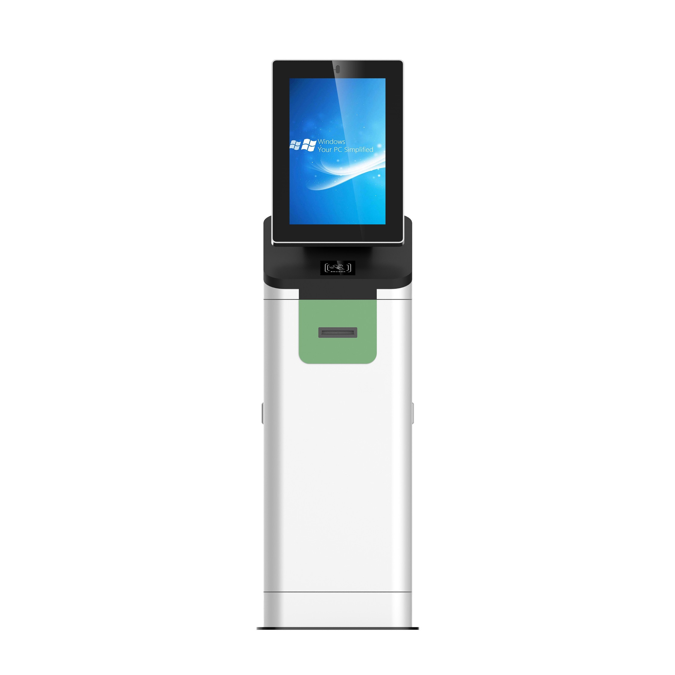 Hotel Room Card Key Machine 21.5 Inch Self Service Hotel Check In Kiosk With Card Dispenser