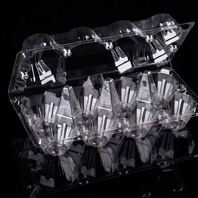 Thickened 4 Holes Plastic Egg Packaging PET Egg Tray Plastic Packaging