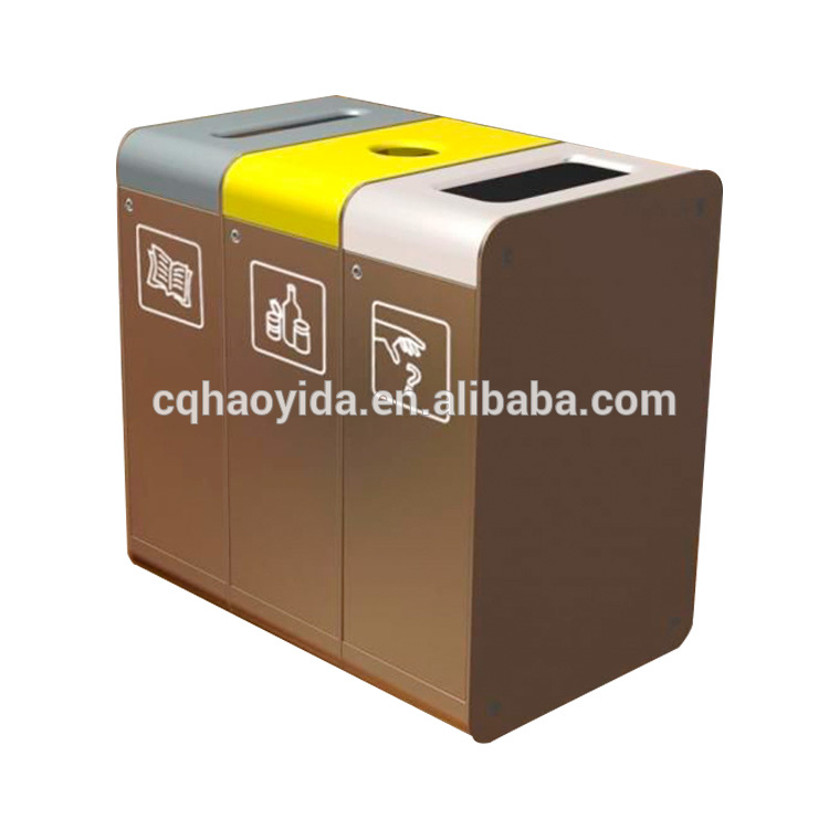 Large Urban Furniture Street 120L Multi Compartment Trash Can