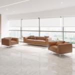  3-Seater Office Room Furniture Sofa Modern Synthetic Leather Sofa Set Manufactures