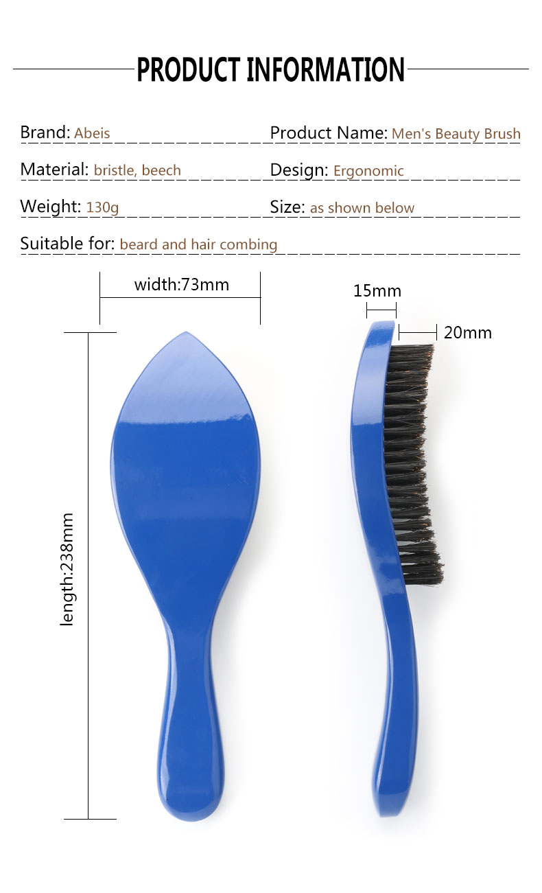 Long Handle Curved Boar Bristle Brush Hair Care Wash And Style Wave Brush