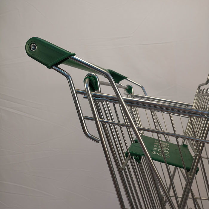 100L American Style Steel Shopping Cart Chain Store Shopping Cart With Elevator Wheels