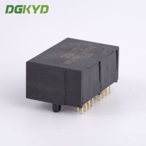 21.3mm Side Entry Tap Down 2 Port RJ45 Modular Jack Without Transformer