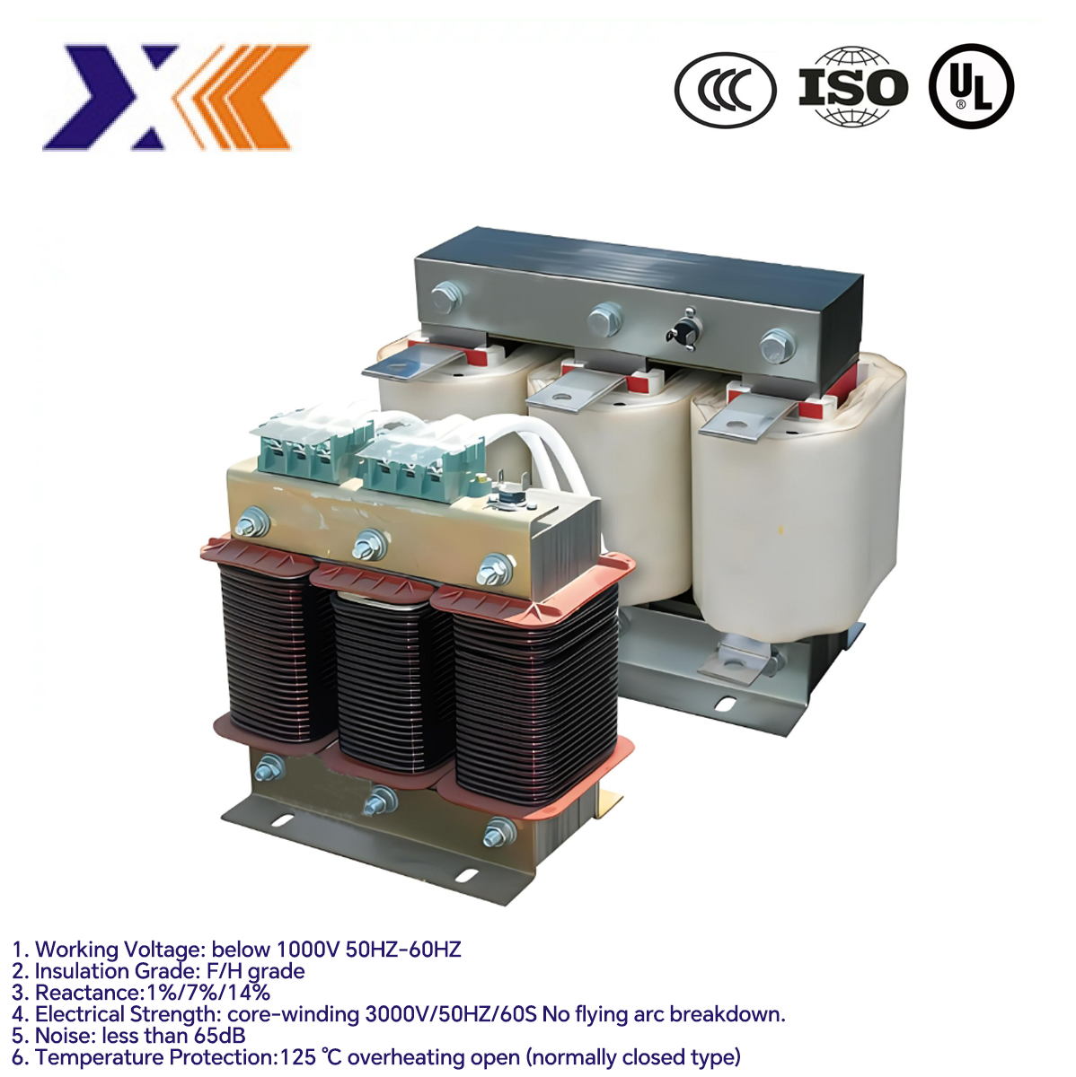 Three Phase AC Outlet Reactor for Low Voltage Power in UPS and Industrial Equipment