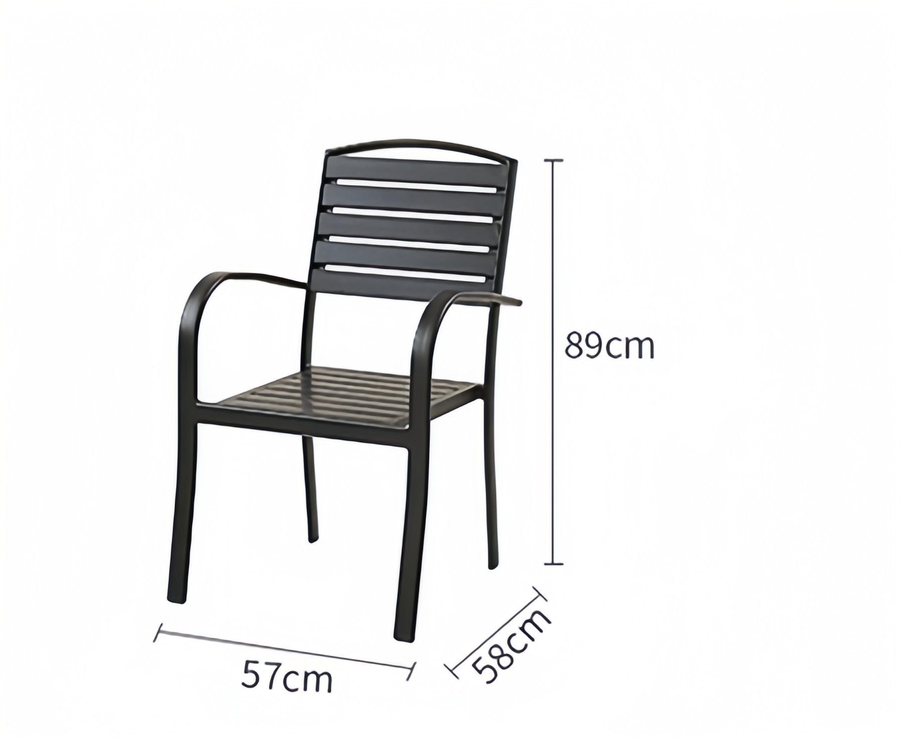 Modern Cafe Shop Garden Waterproof Sillas De Comedor Metal Armrest Cast Aluminium Chairs Indoor Outdoor Patio Furniture