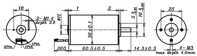 24V Brushless Driver Motor , 6000 Rpm Dc Motor 14118mA Starting Current