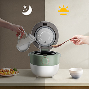Mini Rice Cooker 2.5 Cups Uncooked, Healthy Ceramic Coating Portable Rice Cooker, 1.2L Travel Rice Cooker Small
