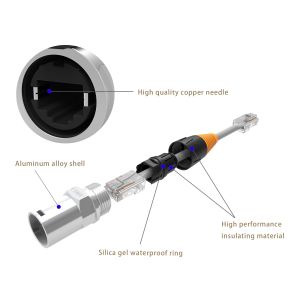 Ruggedized Ethernet Chassis Connector Lockable IP65 RJ45 Connector
