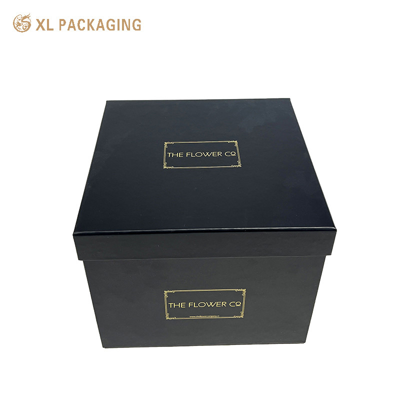 Wholesale Cheap Large Capacity Black Cardboard Paper Box Flower Gift Packaging