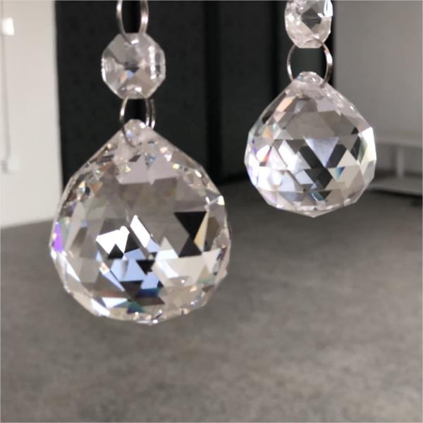 30-40mm Faceted Cut Clear Glass Crystal Ball Prism Pendant Hotel Decoration